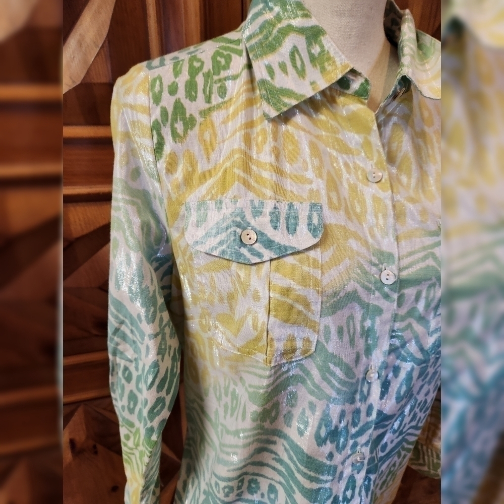 Ruby Rd Button Down Top Sz 8 - Picture 2 of 4